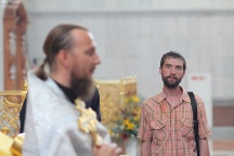 Молебен для сотрудников и водителей городских такси в Спасо-Преображенском соборе г.Хабаровска. 16 июля 2011г.